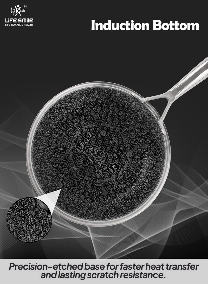 Life Smile 28cm Hybrid Stainless Steel Non-Stick Fry Pan with Induction Base (2.36L) - Image 2